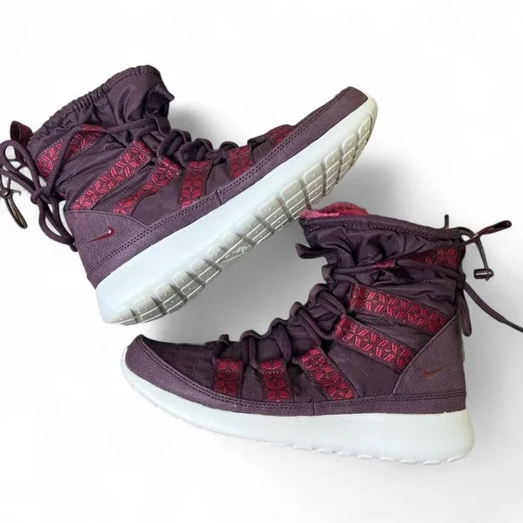 NIKE ROSHE ONE HI SNEAKERBOOT DEEP BURGUNDY TEAM RED